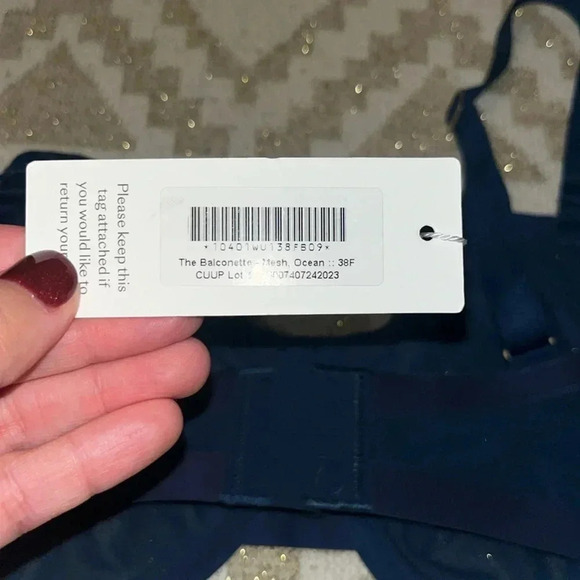 NWT CUUP The Balconette Mesh in Ocean Size 38F - Picture 4 of 5